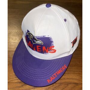 Baltimore‎ Ravens Play Like A Raven SnapBack Hat Cap NFL White Purple Maryland